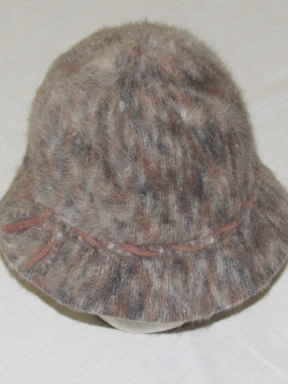 Vintage 90’s Kangol Cascade Retro Tan Swirl Angora Wool Bucket Hat England OS